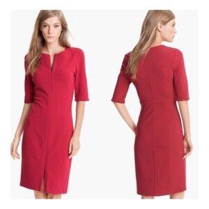 DIANE VON FURSTENBERG Saturn Short Sleeve Red‎ Sheath Dress